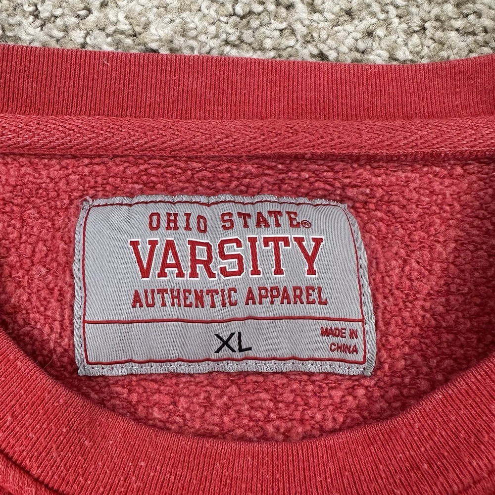 Ohio State Buckeyes University OSU Varsity Crewneck Sweatshirt Size XL Red Logo - Picture 4 of 9